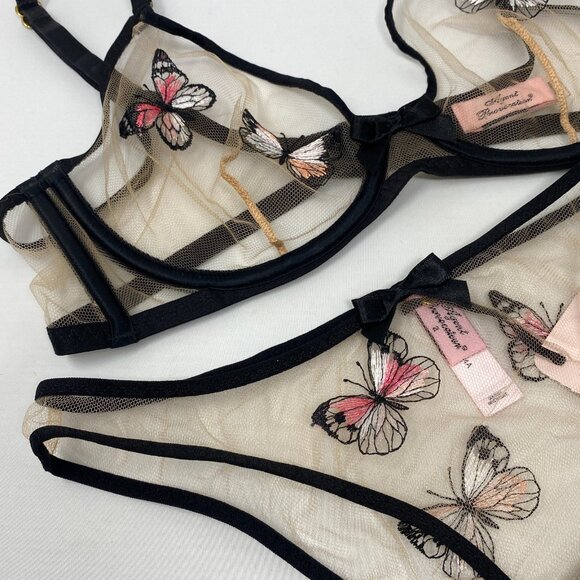 Agent Provocateur Odelia Black Multi Butterfly 34C/2 Set - Picture 9 of 15